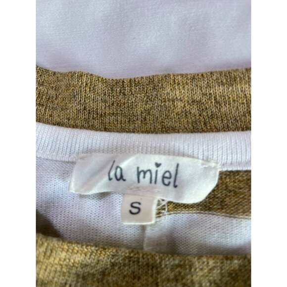 Over Sized Super Soft Knit Pullover by La Miel Size Small Striped  Sweater - Picture 3 of 8
